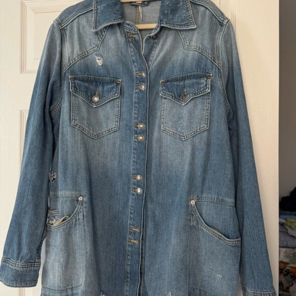 Free People Jackets & Blazers - Free People Blue Denim Jacket